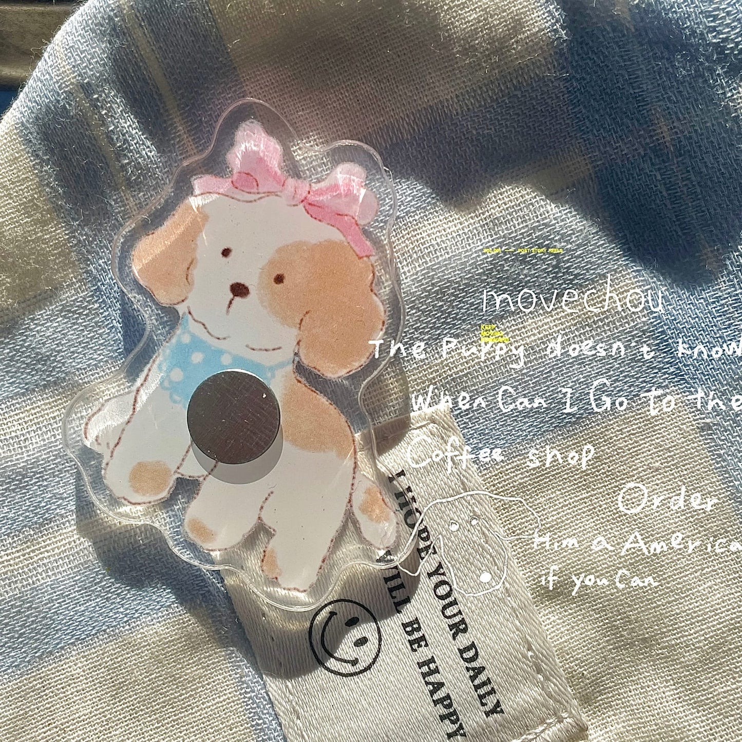 Little Puppy with Bow Nail Stand