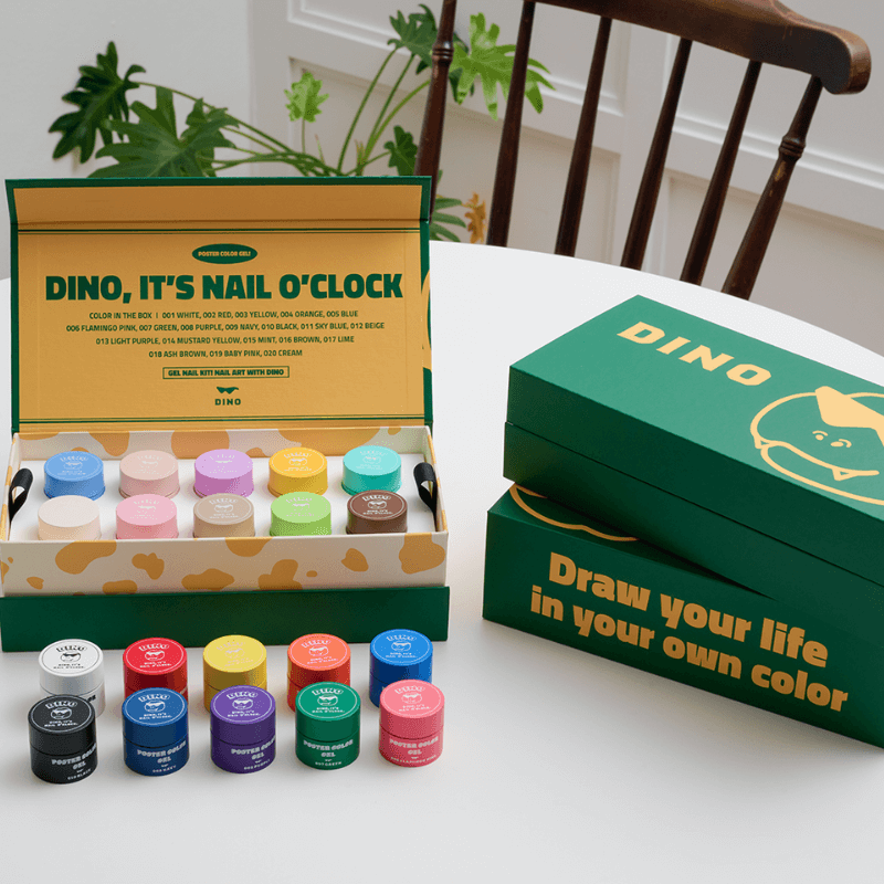 Dino Poster Colour Nail Art Set - 20 Colours