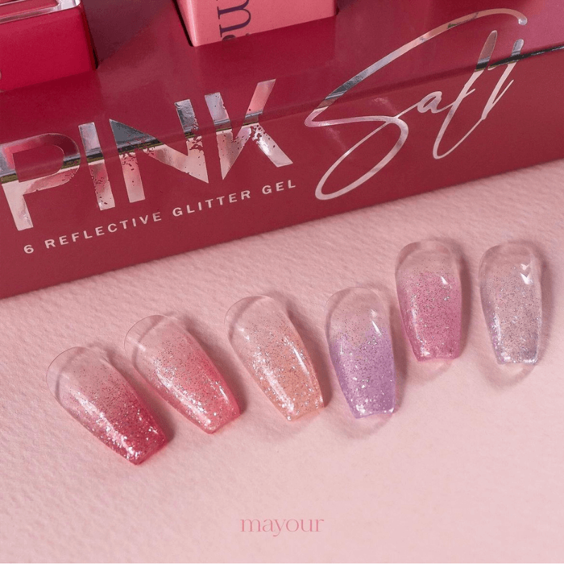 Mayour Pink Salt Glitter Gel Set - 6 colours