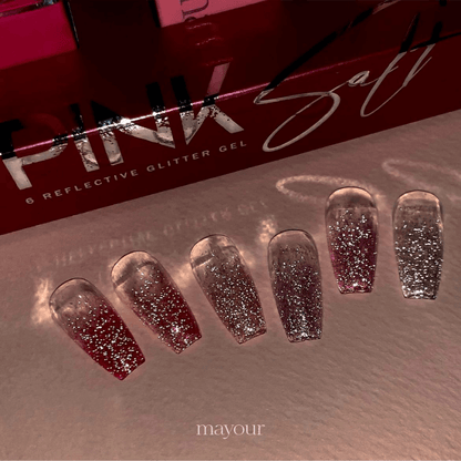 Mayour Pink Salt Glitter Gel Set - 6 colours