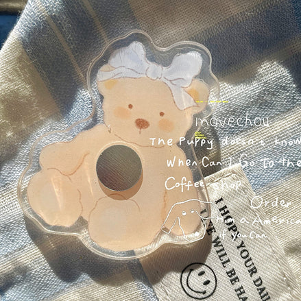 Little Bear with Bow Nail Stand