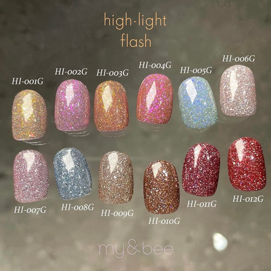 my&bee High-light Flash Single Glitter Gel - 12 Shades