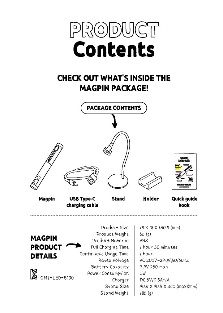 Mayour x SHINY MAGPIN (Magnet + Sensor Mini Lamp)